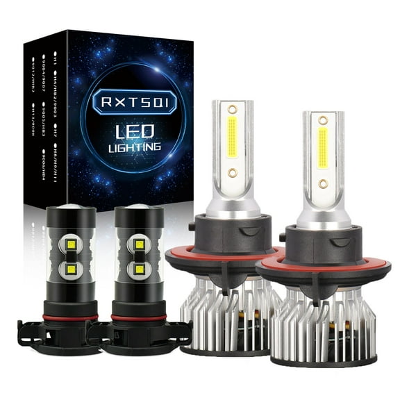 For Jeep Wrangler 2010-2020 4x LED Headlight High/Low Beam Fog Light Bulbs Kit White