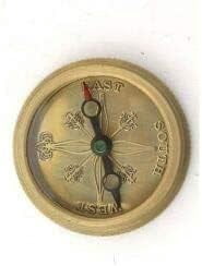 Maritime treasures Antique Nautical Engraved Brass Golden Compass with Leather Case Directional Navigational Pocket Compass Tool for Hiking Trekking Travelling & Camping by DOLLOND LONDONE1920