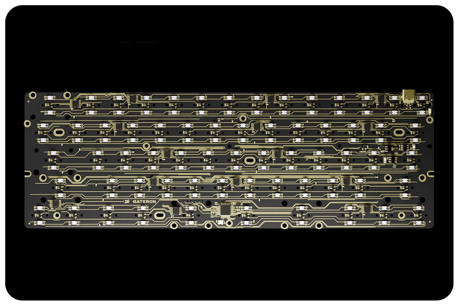 Gateron Gt60 Ultra Magnetic Keyboard Pcb, Adjustable Actuation, Compatible with Gh60 60% 61 Keys, Esports Tenkeyless, Rgb Pbt Keycaps, Usb-C, Dual Led Glow He Pcb