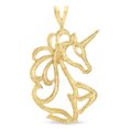 thumbnail image 2 of 14K Yellow Gold Unicorn Charm Pendant For Necklace or Chain, 2 of 6