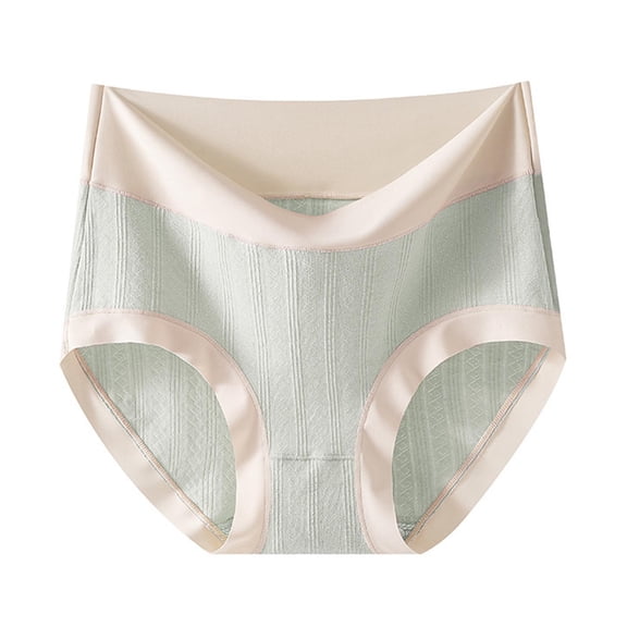Maplenight Cotton Panties for Women No Show Stretch Soft Breathable Comfy Briefs High Waist Block Color Ladies Underwear
