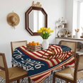 thumbnail image 3 of American Flag Year Anniversary Table Cloth Waterproof Tablecloths, USA Flag Vintage Tablecloth Dining Table Cover for Kitchen Party Tabletop Outdoor, Square Tablecloth 60x60 Inch, 3 of 9