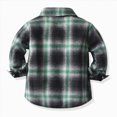 thumbnail image 7 of CAUYDY Kids Toddler Flannel Shirt Jacket Plaid Long Sleeve Lapel Button Down Shacket Baby Boy First Birthday Shirt Long Sleeve(L101-Green,12-18 M), 7 of 7