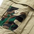 thumbnail image 4 of SOOMLON Summer Shorts for Men Loose Straight Pants Summer Beach Shorts Pocket Y2k Shorts Summer Patchwork Button Sport Shorts Khaki M, 4 of 9