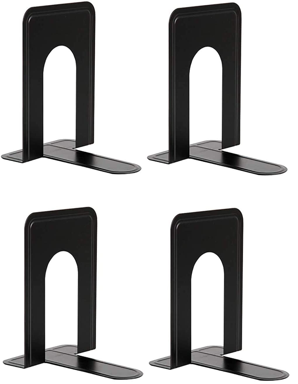 Standard School Smart Steel Non-Skid Bookend Set Set Black 5-3/4 x 6 Inches 
