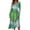 Green, variant on Women's Autumn Winter Casual Fashion V-Neck Long-sleeved Gradient (Floral) Print Long Dress, Black, Size L