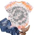 thumbnail image 4 of Mifsaly Tie-Dye Cotton T-Shirt for Women Short Sleeve Crew Neck Casual Summer Tops Colorful Print Lightweight Breathable Casual Blouse XXXL, 4 of 6