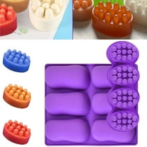 Silicone Soap Molds, different Cavities Soap Mold with Different Shapes, Perfect for Soap Making, Handmade Cake Chocolate Desserts Biscuit Pudding Teacake Jelly （2 Pack - Massage Bar）