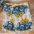 thumbnail image 4 of Blue Truck Yellow Sunflower Kitchen Towels Set of 3, Water Absorbent Dish Towel, Summer Grey Plaid Vintage Decorative Hand Towels - Quick Drying Cloth for Cooking Baking, 18x28 Inch, 4 of 8