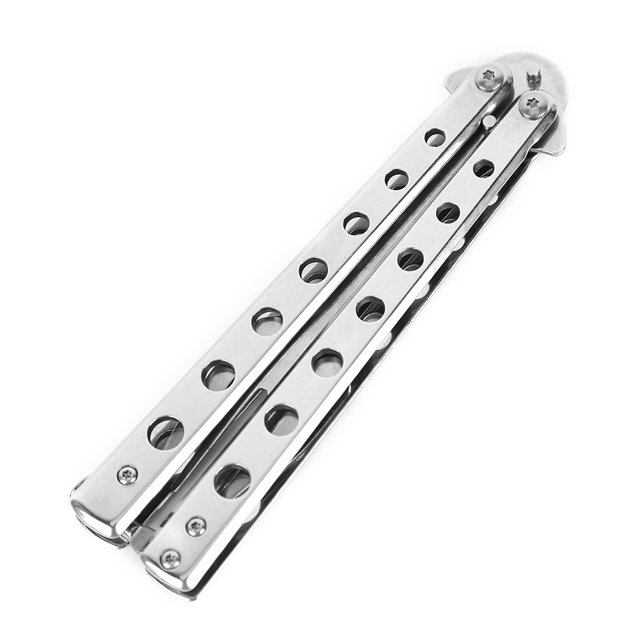 Metal plegable Balisong entrenador cuchara tenedor mariposa cuchillo práctica (tenedor) Ehuebsd Para estrenar