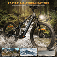 thumbnail image 3 of PASELEC 27.5" Fat Tire Electric Mountain Bike for Adults, 8-Speed Ebike, 48V 15.6Ah Built-In & Removable Battery, 5 Riding Modes, 60 Miles Long Range, Dual Hydraulic Brakes, Full Suspension, UL2849, 3 of 11
