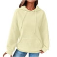 thumbnail image 2 of Jsaierl Women's Hoodies Plus Size Solid Color Hooded Sweatshirts Holiday Pullover Workout Long Sleeve Top Hoodie Fall Saving, 2 of 7