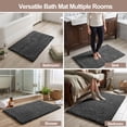 thumbnail image 6 of XWZO Shaggy Bathroom Rug for Lavatory Floor 1 Piece, Machine Washable High Pile Absorbent Non Slip Small Floor Mat with Rubber Backing, Dark Grey, 16x24 Inch, 6 of 7