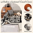 thumbnail image 4 of Boho Chair Sofa Cover Breathable Washable Chenille Couch Cover Thick Beige Cream White Armchair Cover Modern Plaid Triangle Sofa Slipcover Chair Cover with Arms Oversized Chair Sofa Cover, 4 of 9