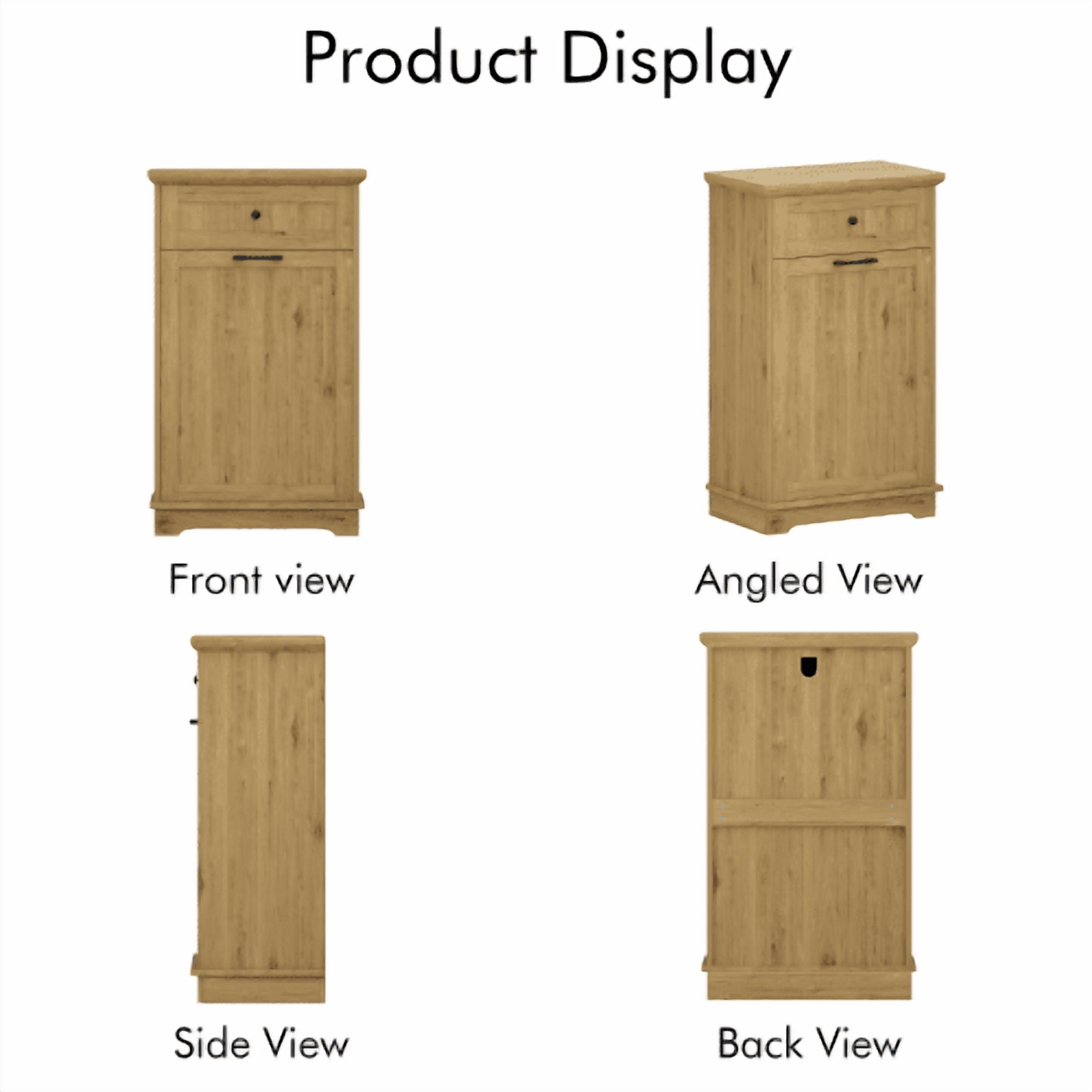 10 Gallon Tilt Out Trash Cabinet, Freestanding Wooden Garbage Recycling Bin with Hideaway Drawer, Pet Proof Trash Can Holder for Kitchen Living Room, Natural (Trash Can Not Included)