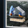 thumbnail image 1 of Comedero para pájaros de ventana, comedero acrílico para pájaros, regalo para observar aves, decoración de jardín, resistente, fácil de limpiar, con Con tira de goma, 1 of 8