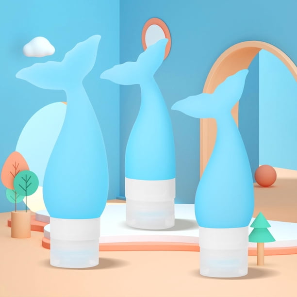 Botellas de viaje para artículos de tocador, bonitas botellas de viaje recargables portátiles de 3 tamaños, silicona a prueba de fugas, artículos esenciales de viaje