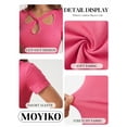 thumbnail image 4 of MOYIKO Crewneck T Shirts for Women Short Sleeve Sexy Cutout Slim Fitted Tees Elegant Tight Summer Tops, 4 of 7
