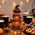 thumbnail image 7 of SUYOLL Halloween Stacked Pumpkins Resin Figurine With Witch Hat And Broom Spooky Fall Harvest Statue Rustic Halloween Decorative Ornament For Home Desk Mantel Shelf And Party Display, 7 of 7
