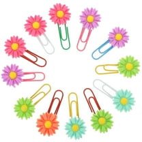 WHAMVOX 12 pcs Funny Bookmark Paperclips Small Marking Flower Paperclips Metal Paper Clips