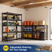 TrumanPick Storage Shelves 5 Tier Garage Metal Storage Shelving Unit Heavy Duty Utility Shelf Rack 36 W x 15.98 D x 72 H 2000lbs, Black