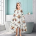 thumbnail image 6 of Highland Cow Flower Wreath Pattern Hooded Bath Towel，60"x35" for Ages 3 To 12 Kids, Quick Dry Lightweight Soft Microfiber Hood Beach Towel Cover Up for Kids, 6 of 7