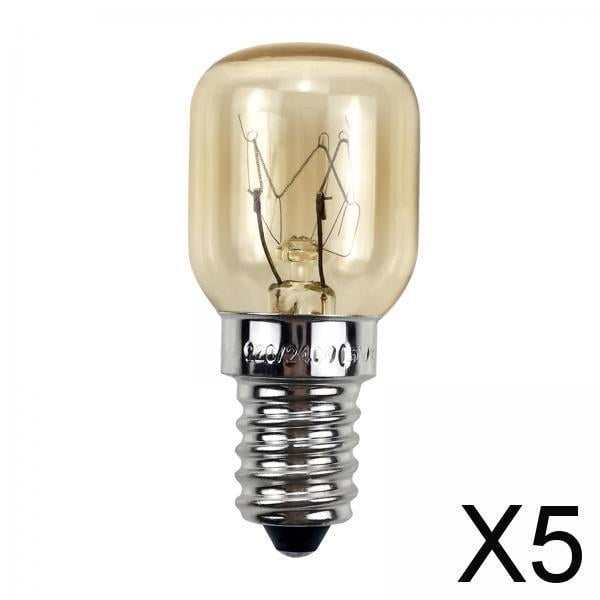 5x 2 piezas E14 lámpara de horno bombilla de repuesto para electrodomésticos bombilla de horno bombillas resistentes a altas temperaturas 300 degreeC 5 piezas