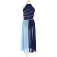 thumbnail image 5 of Xnihocha Kids Girls Lyrical Ballet Leotard Dresses Chiffon Flowy Maxi Tutu Skirt Ballerina Dance Dress Navy Blue 16, 5 of 7