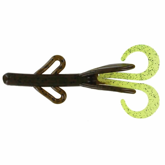 Big Bite Baits Soft Plastic Creature Bait (Green Pumpkin/Chartreuse Tail, 6 inch)
