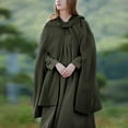thumbnail image 4 of Women's Poncho Cape with Pockets, Hooded Cloak for Women Plus Size Open Front Cardigan Shawls Coat Trench Outwear (Small, Army Green), 4 of 6