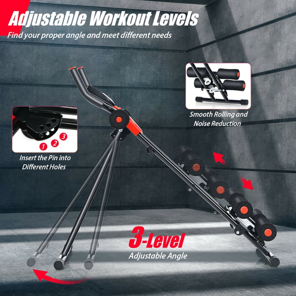 Yardi Yard Foldable Adjustable Core Abdominal Trainer with 3 Adjustable Resistance and LCD Display, Adjustable Weight Bench for Full Body Strength Training