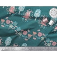 thumbnail image 2 of Soimoi Modal Satin Fabric Floral,Tree & Owl Kids Printed Fabric 1 Yard 42 Inch Wide, 2 of 3