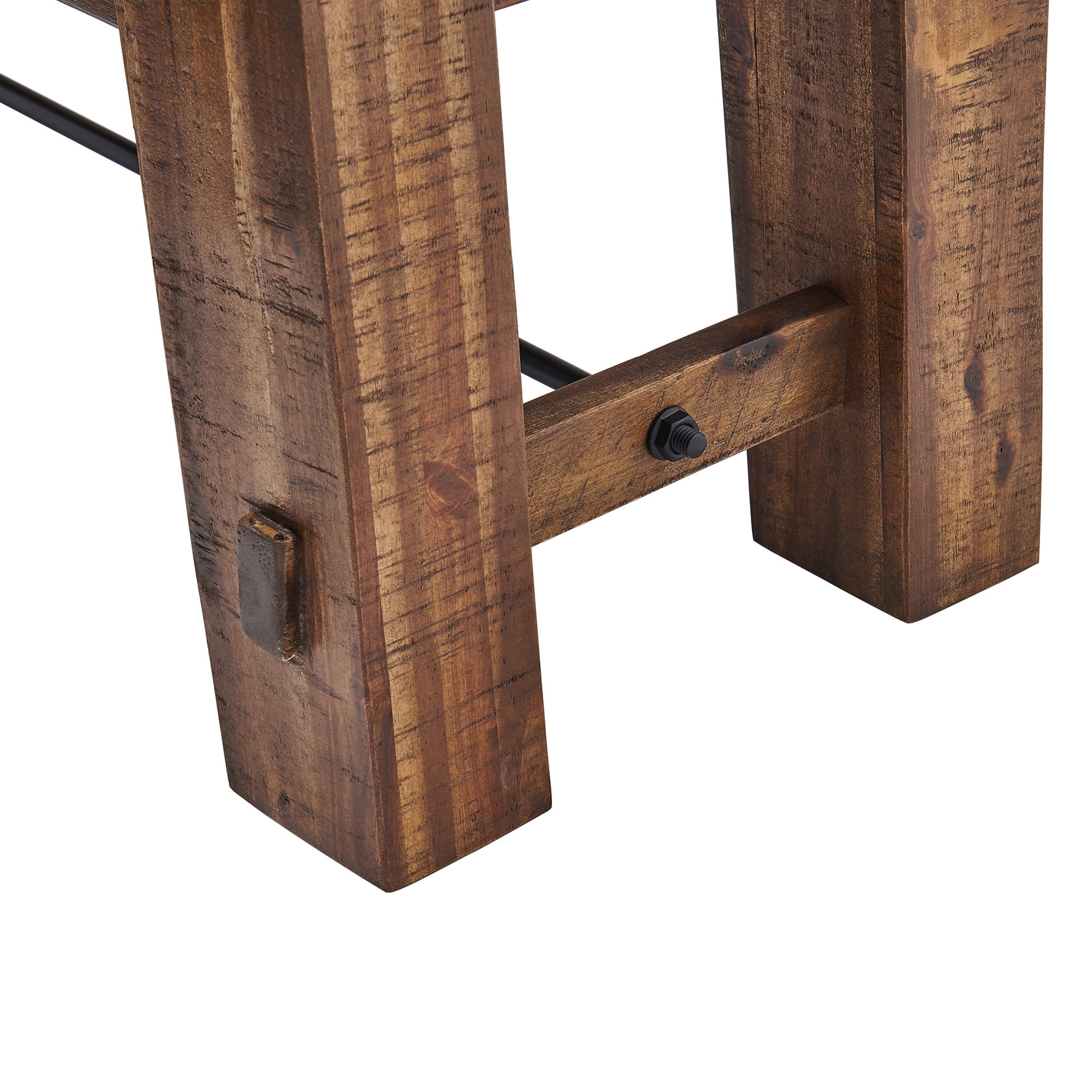 Alaterre Furniture Durango 60" Industrial Acacia Wood Coat Hook Shelf and Bench Set