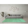 thumbnail image 3 of Ahgly Company Machine Washable Indoor Rectangle Abstract Turquoise Blue Modern Area Rugs, 7' x 10', 3 of 4