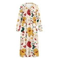 thumbnail image 5 of Tutolipy Christmas Nightgowns for Women Biscuit Printed Sleepwear Full Length Loungewear Ho Ho Printed House Dress for Fall Winter, XL, 5 of 7