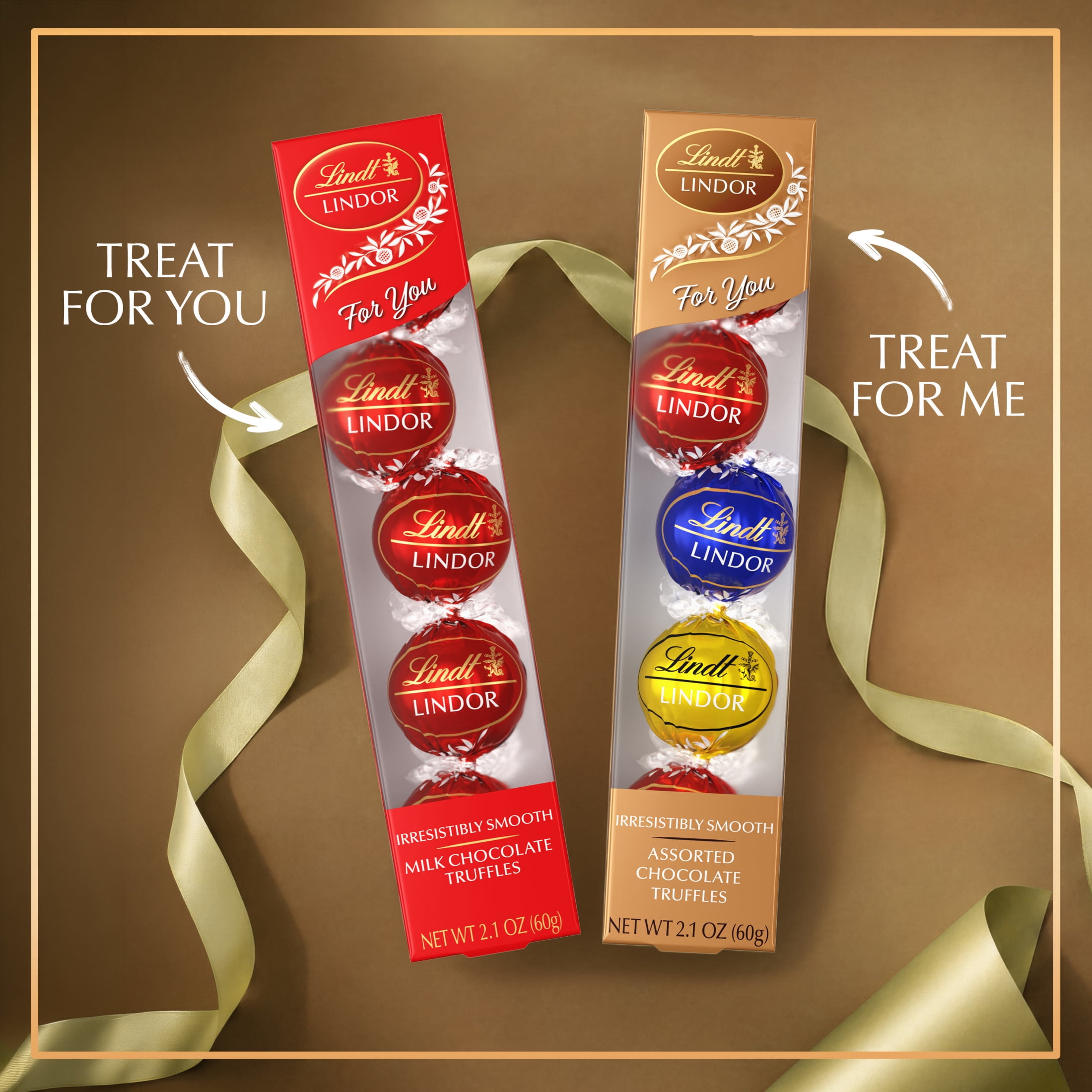 Lindt LINDOR Assorted Chocolate Candy Truffles Favor Gift Box, 2.1 oz.