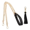 thumbnail image 1 of Correa de Cadena para Bolso Uxcell, Correas de Cuero de 39 Pulgadas, Reemplazo de Correa Plana con Fleco para Bolsa Cruzada de Mujer, Negro Dorado, 1 of 6