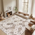 thumbnail image 3 of MJIAexp 9'x12' Moroccan Area Rug Washable Bedroom Rug Vintage Boho Area Rug Non-Slip Accent Throw Rug Stain Resistant Floor Carpet for Kitchen Entryway Living Room Office Boho Beige, 3 of 8