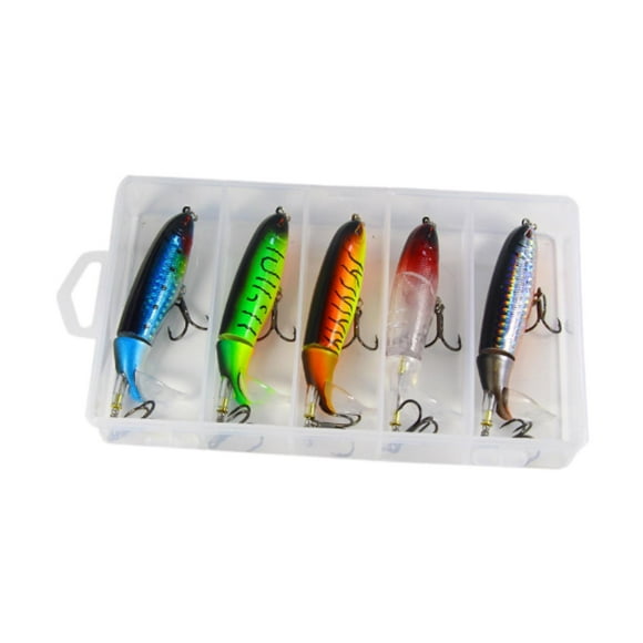 Almencla 5x Plopper Fishing Lures Accessories Fishing Lures Set for Pike Perch Catfish