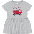 thumbnail image 3 of Inktastic Valentine Fire Truck with Cute Dalmatian and Hearts Girls Baby Dress, 3 of 5