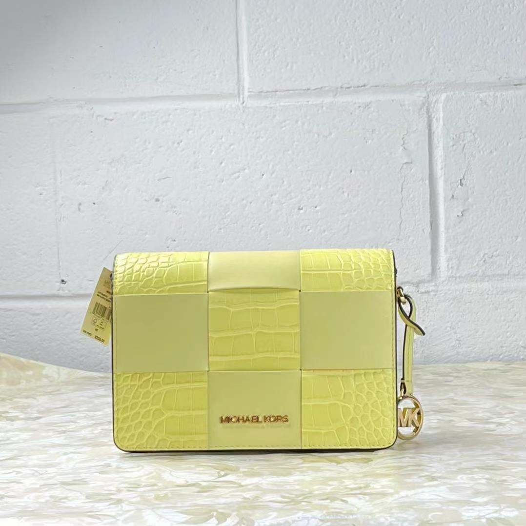 MICHAEL KORS MERCER 35T1GM9C1E SMALL CLUTCH XBODY BUTTERCUP - image 2 of 6