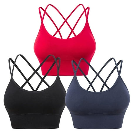 

3PC Woman Bras With String Quick Dry Shockproof Fitness Large Size Underwear