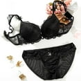 thumbnail image 5 of Women Lace Lingerie Bra and Panty Set Two Piece Underwire Push Up Bra and Panty Sets, 5 of 7