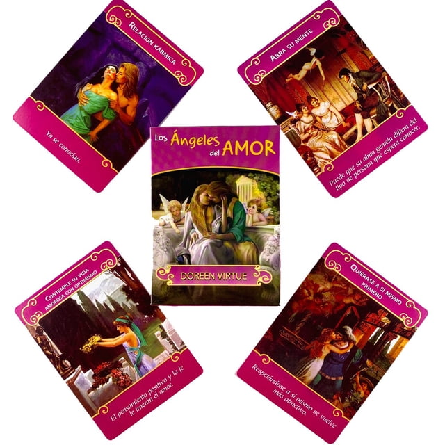 Cartas de oráculo de Los Ángeles Del Amor en español, juego de mesa de fiesta de ocio, adivinación de La Fortuna, baraja de Tarot con guía en PDF qym unisex