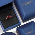 thumbnail image 5 of Gem Stone King 18K Rose Gold Plated Silver Red Rhodolite Garnet Engagement Ring for Women | 2.74 Cttw | Oval 9X7MM | Gemstone January Birthstone | Size 8, 5 of 6