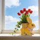 thumbnail image 5 of Maceta De Resina Para Conejos De Jardín 1Pcs Resin Rabbits Flower Pot with Bamboo Design Yellow Succulent Planter for Creative Balcony Arrangement and Patio Landscaping Decoration JASKFLY, 5 of 9
