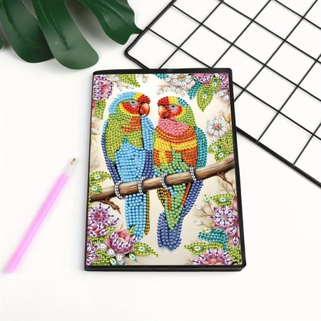 Diamond Painting Kit Notebook Bird DIY Art Craft Kit A5 Perfect Creative Gift Diamond Decoration Suitable for Painting Writing and Notebook Use