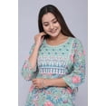 thumbnail image 4 of Aizza Trends Cotton Febric Printed Embrodiery Work Straight Kurti With Pant Set, 4 of 5