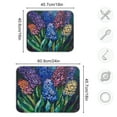 thumbnail image 3 of Color Hyacinths Flower Dish Drying Mat 16x18 Absorbent Microfiber Draining Rack Pad for Kitchen Counter Sink, 3 of 8