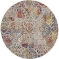 thumbnail image 3 of Nourison Global Vintage Distressed Farmhouse Ivory/Orange 6' x ROUND Area Rug, (6' Round), 3 of 9